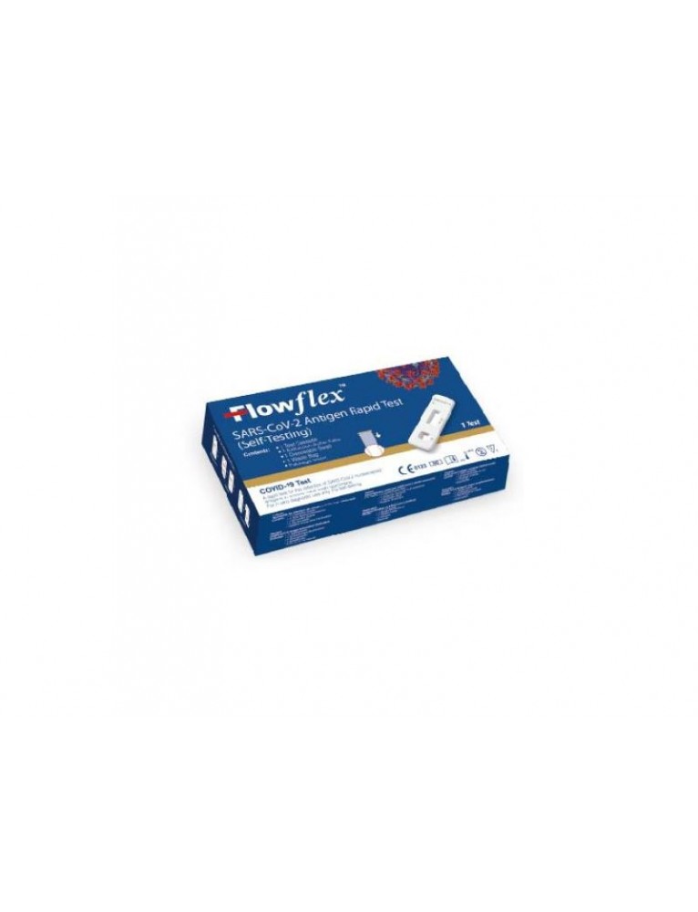 TEST ANTIGENICO RAPIDO COVID-19 FLOWFLEX AUTODIAGNOSTICO DETERMINAZIONE QUALITATIVA ANTIGENI SARS-COV-2 IN TAMPONI NASALI MEDIANTE IMMUNOCROMATOGRAFIA PROVETTA CON ALLUMINIO - Doctor Vinz