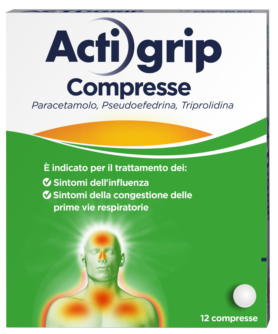 ACTIGRIP - 12 COMPRESSE - 2,5 + 60 + 500MG - Doctor Vinz