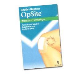 MEDICAZIONE POST OPERATORIA ADESIVA STERILE IN POLIURETANO SEMI PERMEABILE TRASPARENTE CON TAMPONE A BASSA ADERENZA OPSITE POST OP 6,5X5CM 5 PEZZI - Doctor Vinz