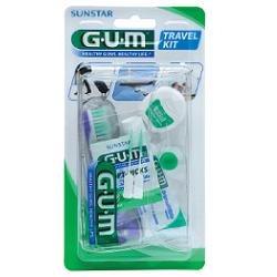 GUM TRAVEL KIT VIAGGIO 1 SPAZZOLINO PIEGHEVOLE GUM TRAVEL + 1 DENTIFRICIO VIAGGIO 12 ML + 1 ROCCHETTO FILO INTERDENTALE 10MT + 2 SCOVOLINI GOMMA GUM SOFT PICKS - Doctor Vinz