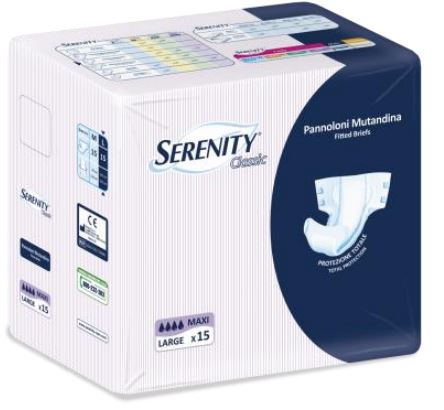 PANNOLONE PER INCONTINENZA A MUTANDINA SERENITY CLASSIC FORMATO MAXI TAGLIA LARGE 15 PEZZI - Doctor Vinz