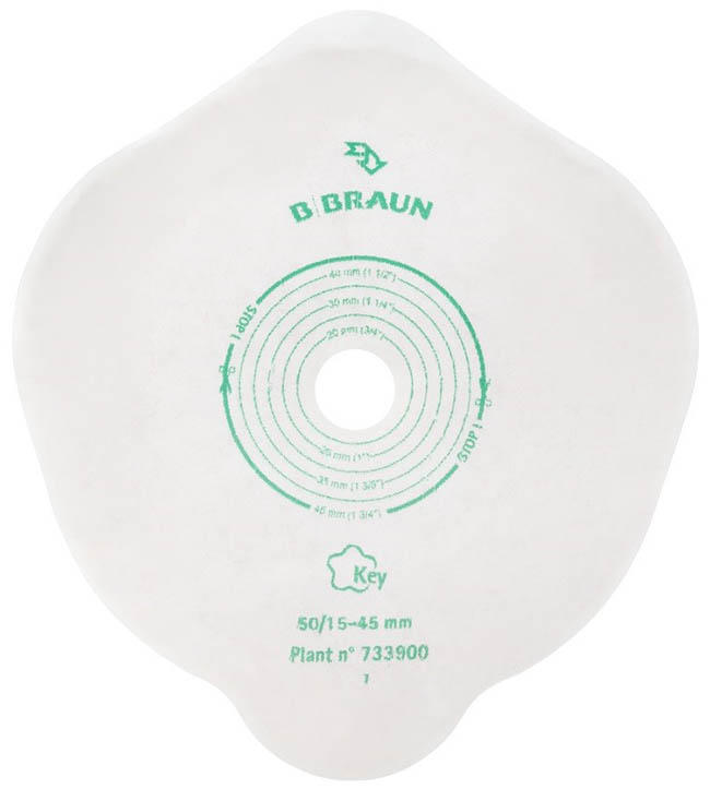 PLACCA PIANA FLEXIMA KEY 40 MM CON PROTETTORE CUTANEO IDROCOLLOIDALE E FLANGIA 5 PEZZI - Doctor Vinz