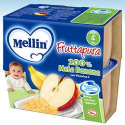 MELLIN FRUTTA PURA MELA BANANA 100 G 4 PEZZI - Doctor Vinz