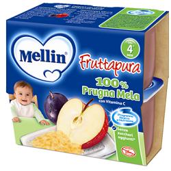 MELLIN FRUTTA PURA PRUGNA MELA 100 G 4 PEZZI - Doctor Vinz
