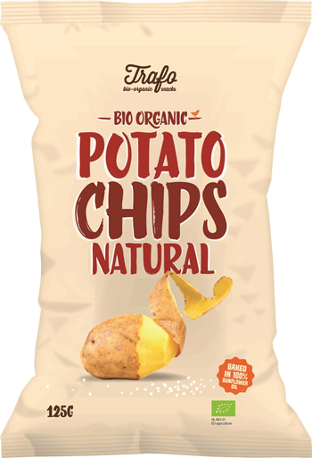 TRAFO BIO POTATO CHIPS NATURALI CON SALE BIO CON OLIO DI GIRASOLE 125 G - Doctor Vinz