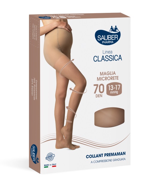 SAUBER COLLANT PREMAMAN 140 DENARI MAGLIA MICRORETE NEUTRO BEIGE 5 LINEA CLASSICA - Doctor Vinz