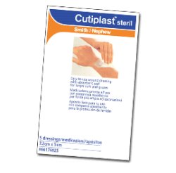 MEDICAZIONE CUTIPLAST STERIL ADESIVA SUPPORTO IN TNT ADESIVO POLIACRILATO IPOLLERGENICO TAMPONE NON ADERENTE 10X8CM 5 PEZZI - Doctor Vinz
