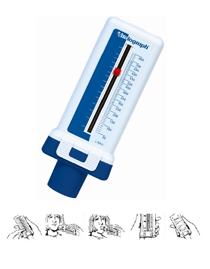 MISURATORE DI PICCO DI FLUSSO ESPIRATORIO. CONSENTE DI SORVEGLIARE EVENTUALI VARIAZIONI DEL FLUSSO FORNENDO INFORMAZIONI SULL'ANDAMENTO DELLA MALATTIA E SULL'EFFICACIA DEI FARMACI - Doctor Vinz
