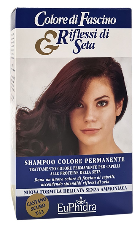 EUPHIDRA COLORE DI FASCINO & RIFLESSI DI SETA SHAMPOO COLOR PERMANENTE 43 CASTANO SCURO 120 ML - Doctor Vinz