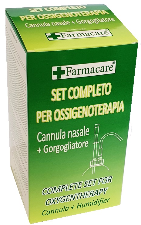 SET PER OSSIGENOTERAPIA CON SOSTEGNO A OCCHIALE MUNITO DI TUBO DI COLLEGAMENTO FLESSIBILE ANTIOTTURAMENTO ED UN GORGOGLIATORE PER UMIDUFUCAZIONE - Doctor Vinz