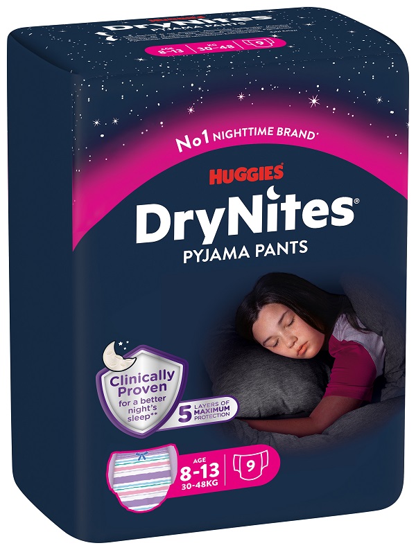 HUGGIES DRYNITES 8/15 ANNI GIRL L 27/57KG PACCO SINGOLO 9 PEZZI - Doctor Vinz