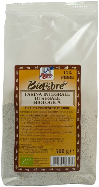 FSC BIOFIBRE+ FARINA INTEGRALE DI SEGALE BIO AD ALTO CONTENUTO DI FIBRA 500 G - Doctor Vinz