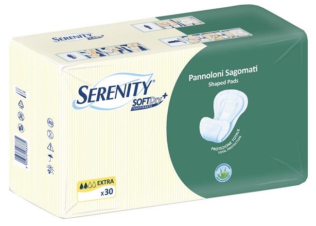 PANNOLONE PER INCONTINENZA SAGOMATO SERENITY SOFTDRY+ ALOE EXTRA 30 PEZZI - Doctor Vinz