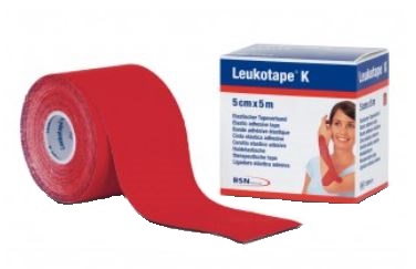 BENDA ADESIVA LEUKOTAPE K PER TAPING FISIOTERAPICO LARGHEZZA 5 CM LUNGHEZZA 5 M COLORE ROSSO IN ROTOLO - Doctor Vinz