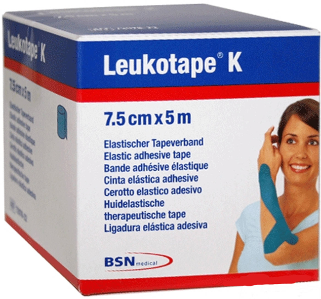 BENDA ADESIVA LEUKOTAPE K PER TAPING FISIOTERAPICO LARGHEZZA 7,5 CM LUNGHEZZA 5 M COLOR ROSSO IN ROTOLO - Doctor Vinz