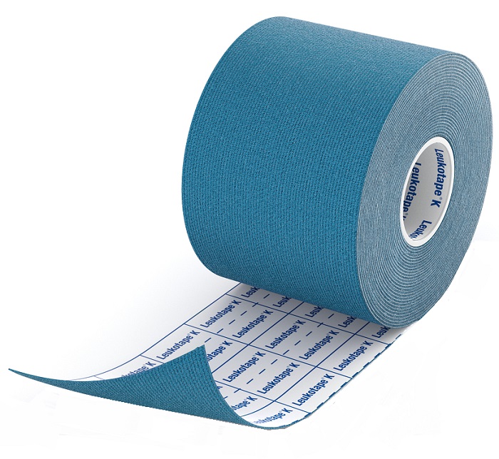 BENDA ADESIVA LEUKOTAPE K PER TAPING FISIOTERAPICO LARGHEZZA 5 CM LUNGHEZZA 5 M COLORE BLU IN ROTOLO - Doctor Vinz