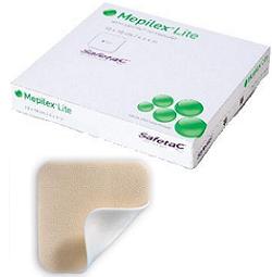 SCHIUMA DI POLIURETANO ASSORBENTE SOTTILE CON STRATO DI CONTATTO IN SILICONE MORBIDO MEPILEX LITE 15X15 5 PEZZI - Doctor Vinz