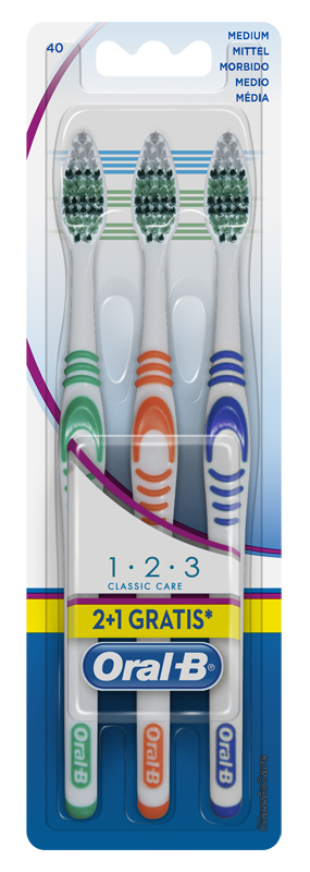 ORALB 123 CLASSIC CARE 40 SETOLE MEDIE 3 SPAZZOLINI - Doctor Vinz