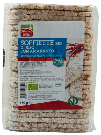 SOFFIETTE DI RISO CON AMARANTO BIO 130 G - Doctor Vinz
