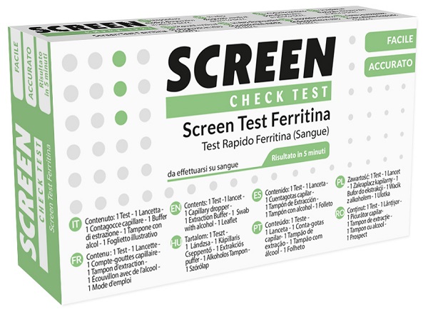 TEST RAPIDO PER L'INDIVIDUAZIONE DI FERRITINA NEL SANGUE PER L'ANEMIA DA CARENZA DI FERRO SCREEN CHECK TEST ANEMIA/FERRITINA - Doctor Vinz