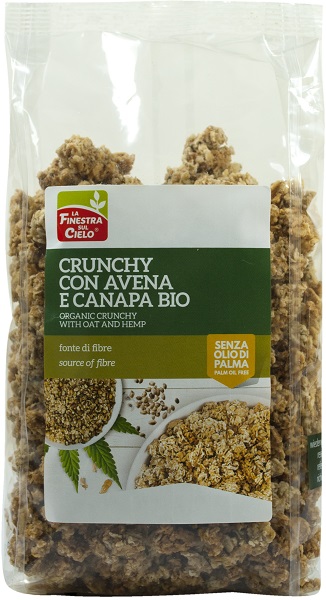 FSC CRUNCHY CON AVENA E CANAPA BIO AD ALTO CONTENUTO DI FIBRA CON OLIO DI GIRASOLE E SENZA OLIO DI PALMA 375 G - Doctor Vinz