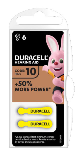 DURACELL ACTIVAIR HEARING AID EASY TAB 10 GIALLO BATTERIA PER APPARECCHIO ACUSTICO 6 PEZZI - Doctor Vinz