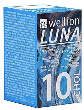 WELLION LUNA 10 STRIPS STRISCE PER MISURAZIONE COLESTEROLO - Doctor Vinz