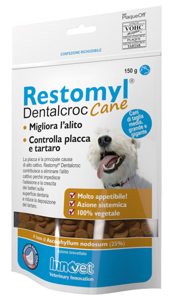 RESTOMYL DENTALCROC CANI TAGLIA MEDIA GRANDE E GIGANTE BUSTA 150 G - Doctor Vinz