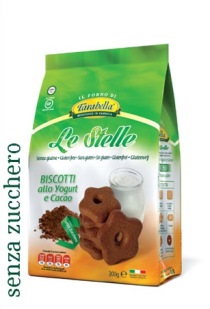 FARABELLA BISCOTTI LE STELLE ALLO YOGURT E CACAO SENZA ZUCCHERO 300 G - Doctor Vinz