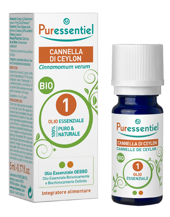 PURESSENTIEL CANNELLA CEYLON OLIO ESSENZIALE BIO 5 ML - Doctor Vinz
