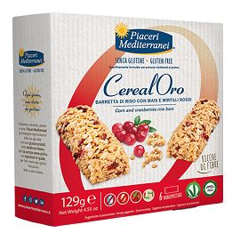 PIACERI MEDITERRANEI CEREALORO BARRETTA DI RISO CON MAIS E MIRTILLI ROSSI 6 PEZZI DA 21,5 G - Doctor Vinz