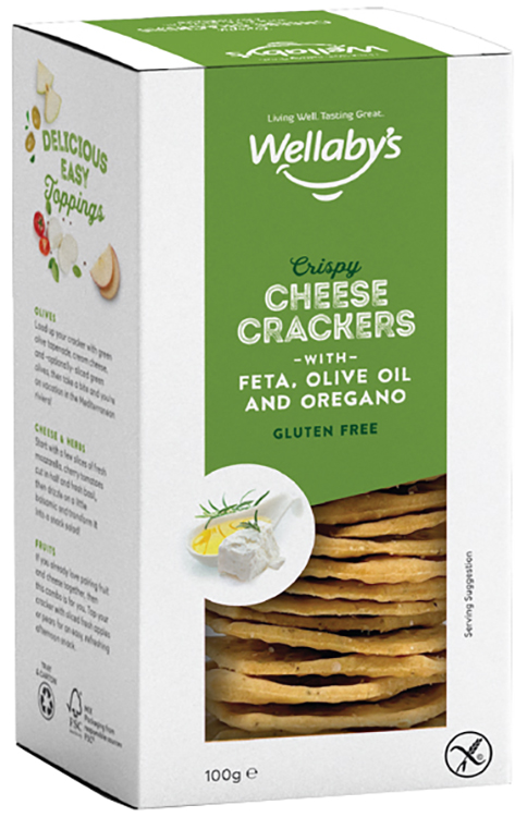 WELLABY'S CRACKERS FETA OLIVE OLIO & ORIGANO 100 G - Doctor Vinz