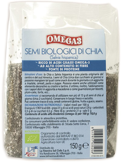 FSC OMEGA 3 SEMI DI CHIA BIO AD ALTO CONTENUTO DI FIBRA 150 G - Doctor Vinz