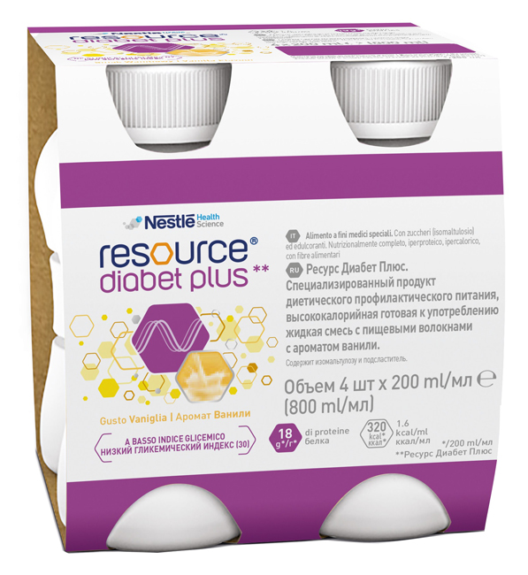 RESOURCE DIABET PLUS VANIGLIA 4 X 200 ML - Doctor Vinz