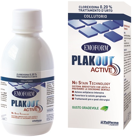 EMOFORM PLAK OUT ACTIVE CLOREXIDINA 0,20% COLLUTORIO 200 ML - Doctor Vinz