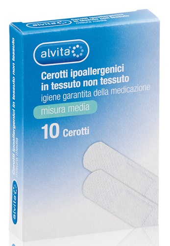 ALVITA CEROTTO IN TESSUTO NON TESSUTO ESTENSIBILE BIANCO CON TAMPONE ANTISETTICO MEDIO 10 PEZZI - Doctor Vinz