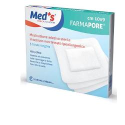 CEROTTO MEDS FARMAPORE STERILE CON TAMPONE DI GARZA CENTRALE E BORDI ADESIVI 6X9 CM 5 PEZZI - Doctor Vinz