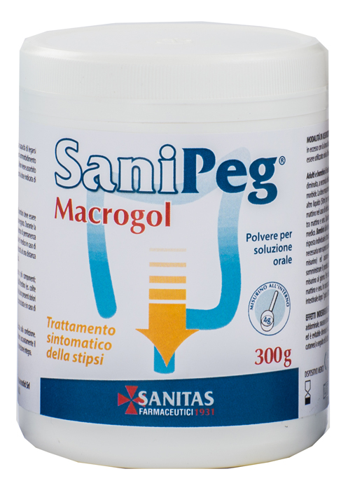 SANIPEG MACROGOL POLVERE PER SOLUZIONE ORALE BARATTOLO 300 G - Doctor Vinz