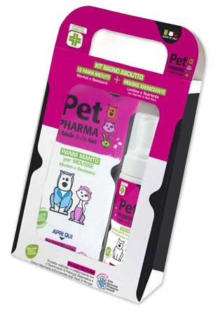 PET IN PHARMA KIT BAGNO ASCIUTTO 12 PANNI + 1 MOUSSE IGIENIZZANTE - Doctor Vinz