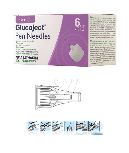 AGO PER PENNA DA INSULINA GLUCOJECT LUNGHEZZA 6 MM GAUGE 31 100 PEZZI - Doctor Vinz