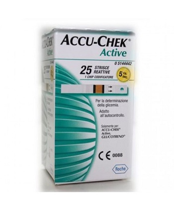STRISCE MISURAZIONE GLICEMIA ACCU-CHEK ACTIVE STRIPS 25 PEZZI INF RETAIL - Doctor Vinz