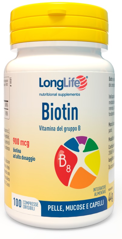 LONGLIFE BIOTIN 900 MCG 100 COMPRESSE - Doctor Vinz