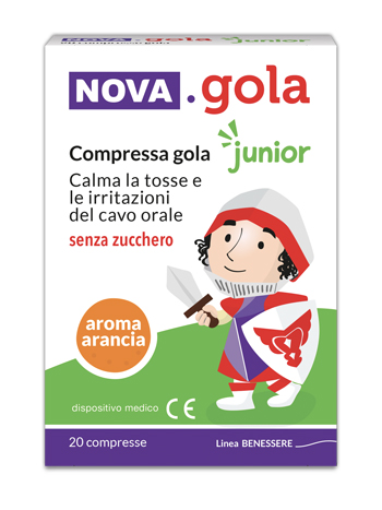 NOVA GOLA JUNIOR ARANCIA 20 COMPRESSE SENZA ZUCCHERO - Doctor Vinz