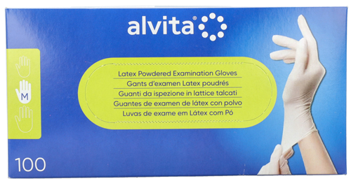 GUANTI DA ISPEZIONE ALVITA IN LATTICE TALCATI M 100 PEZZI - Doctor Vinz