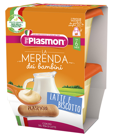 PLASMON LA MERENDA DEI BAMBINI MERENDE LATTE BISCOTTO ASETTICO 2 X 120 G - Doctor Vinz