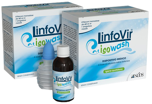SOLUZIONE SALINA ISOTONICA LINFOVIR ISOWASH 2 ASTUCCI DA 8 FLACONI DA 60 ML - Doctor Vinz