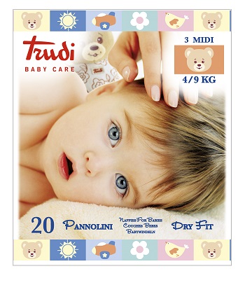TRUDI BABY CARE PANNOLINI DRY FIT MIDI 4/9 KG 20 PEZZI - Doctor Vinz