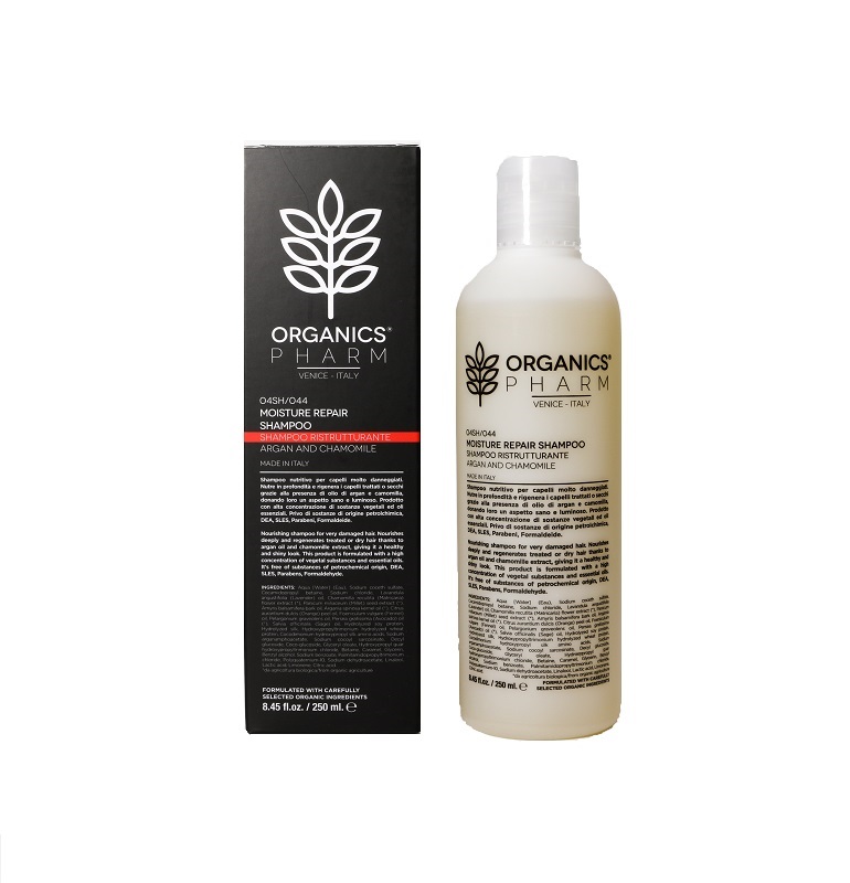 ORGANICS PHARM MOISTURE REPAIR SHAMPOO ARGAN OIL AND CHAMOMILLE 250 ML - Doctor Vinz