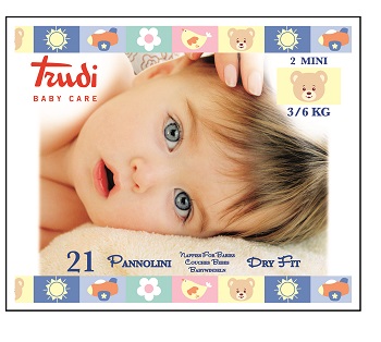 TRUDI BABY CARE PANNOLINI DRY FIT MINI 3/6 KG 21 PEZZI - Doctor Vinz
