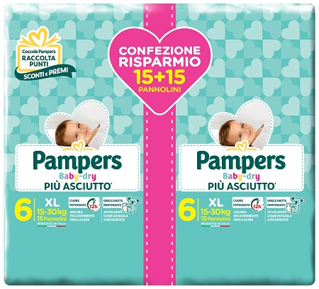 PAMPERS BABY DRY DUO DWCT XL 30 PEZZI - Doctor Vinz